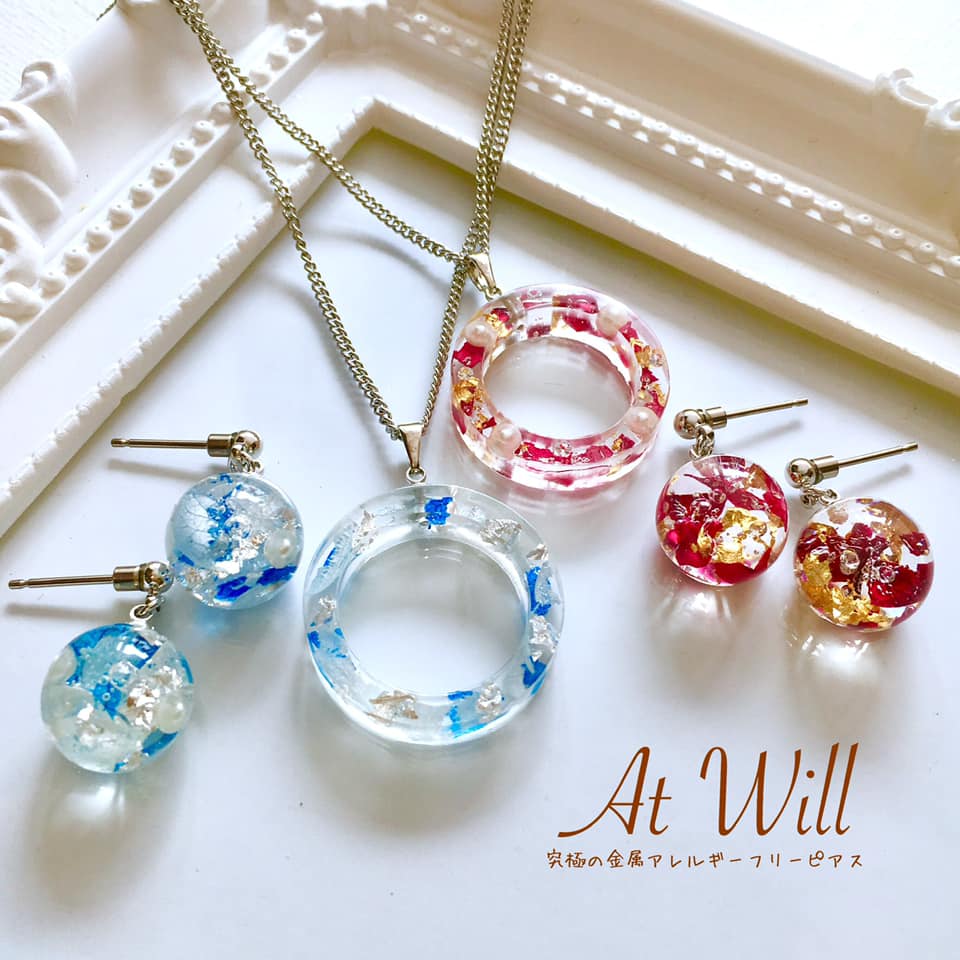 本物のお花を使ったアクセサリー作り お名前キーホルダー